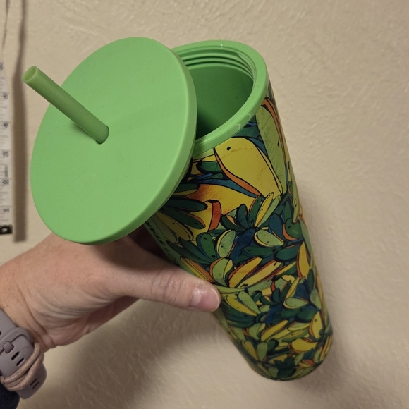 Starbucks x Farm Rio Anthropologie Insulated 24 Oz Drink Cup W/Straw Summer 2025 - Picture 3 of 5